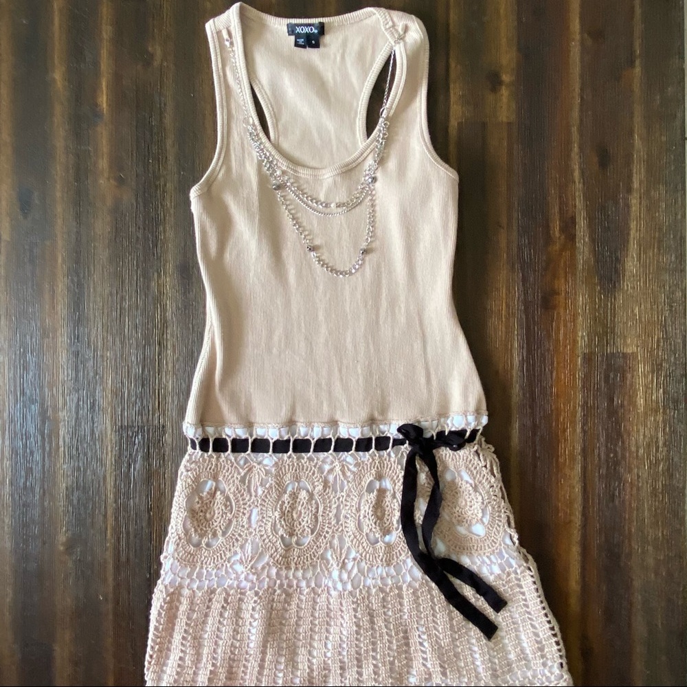 Xoxo Macrame Tank Dress Small